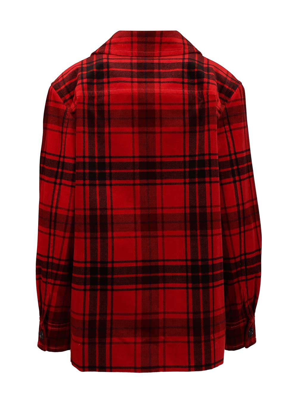 Saint Laurent Tartan Velvet Jacket Shirts - Red | 1283818270e0a1df670781e695ed7d3cd3cb429b