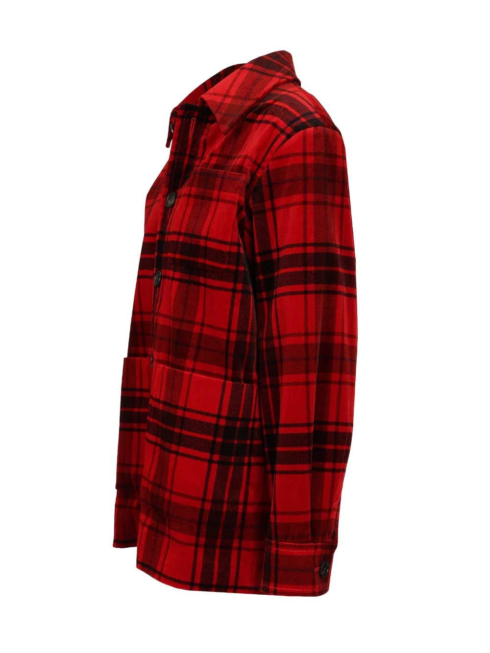 Saint Laurent Tartan Velvet Jacket Shirts - Red | 885615cbc13fbda8d1ee36e929f782cb58f97553
