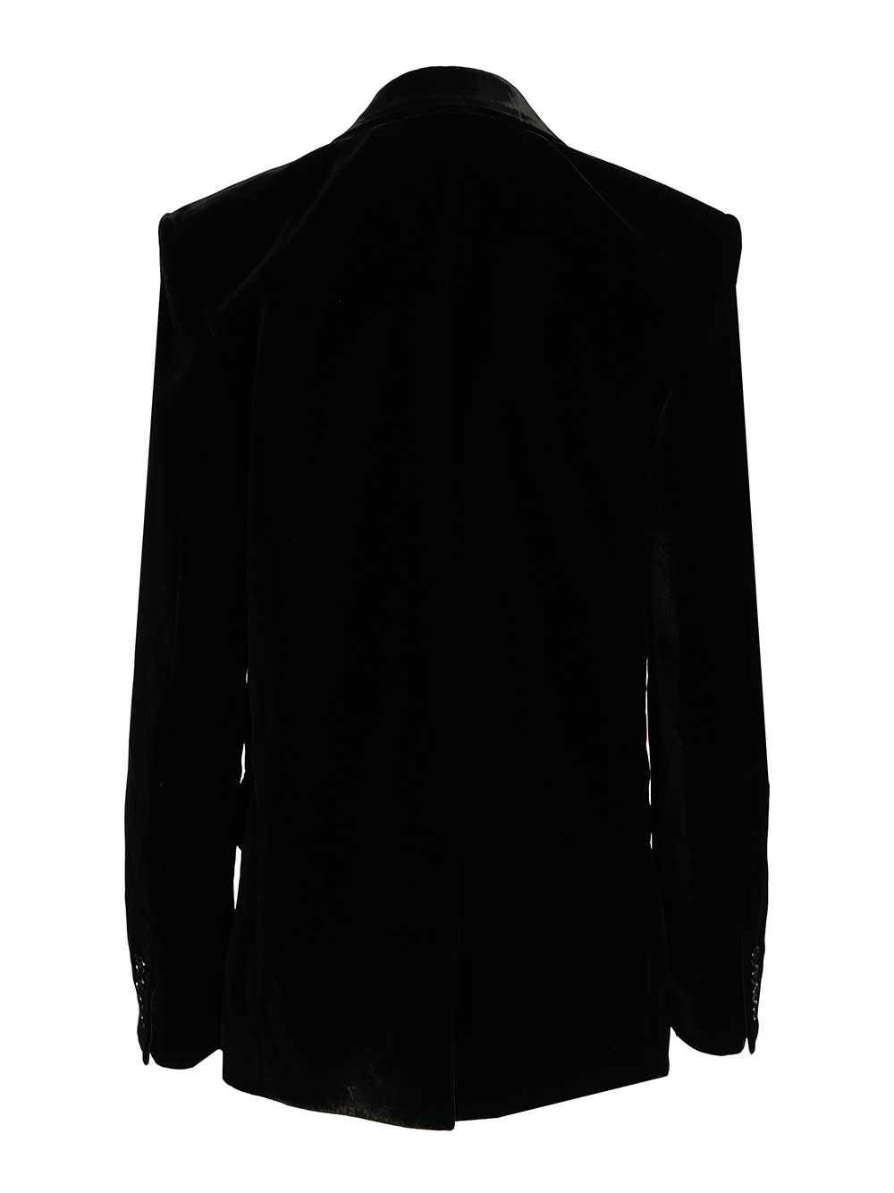 Saint Laurent Cassandre Double-Breasted Jacket Jackets - Black | 0021dd8fdbab9373579b9cd6b7ecec7bcf569b9c