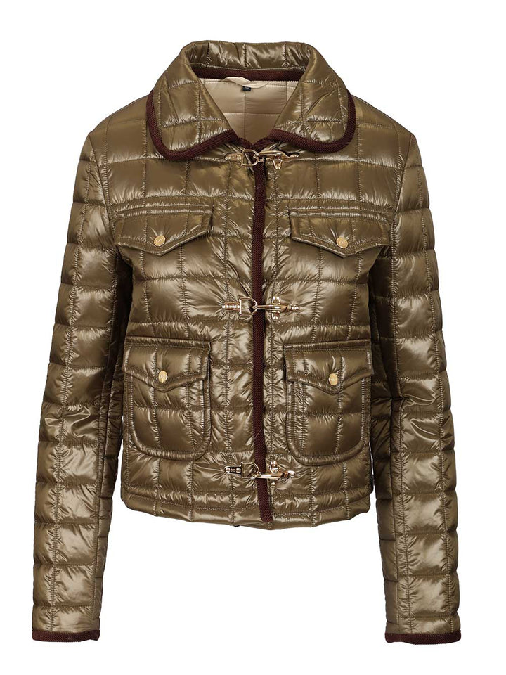 Fay 3 Ganci Quilted Jacket Coats - Green | 376040262915fd31fb3c80300927d112b1f98161
