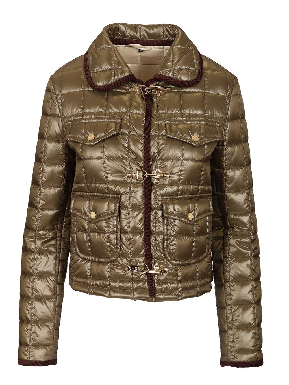 Fay 3 Ganci Quilted Jacket Coats - Green | 376040262915fd31fb3c80300927d112b1f98161