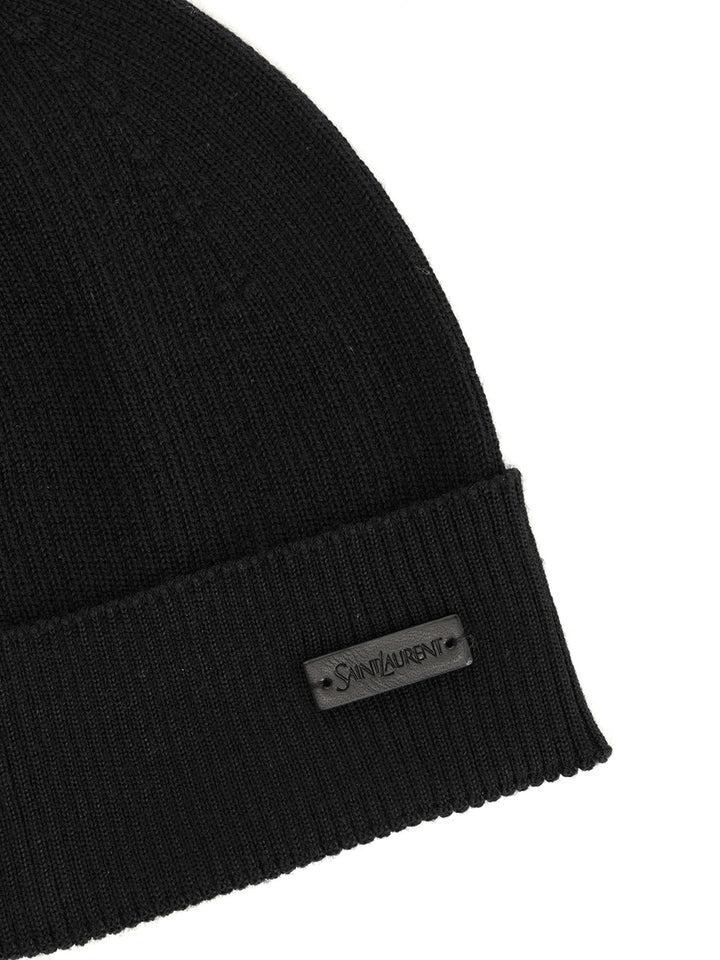 Saint Laurent Ribbed Wool Hat Hats - Black | e5c1ca69c39f90a249bcd37a65755bf050373feb
