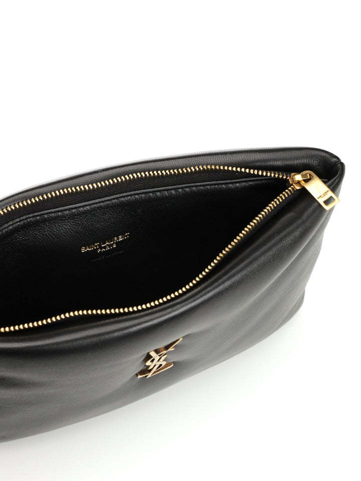 Saint Laurent Calypso Pillow Leather Clutch Small leather goods - Black | 58ea156ef6bea969ced42cda52cc7b9844ec2b74
