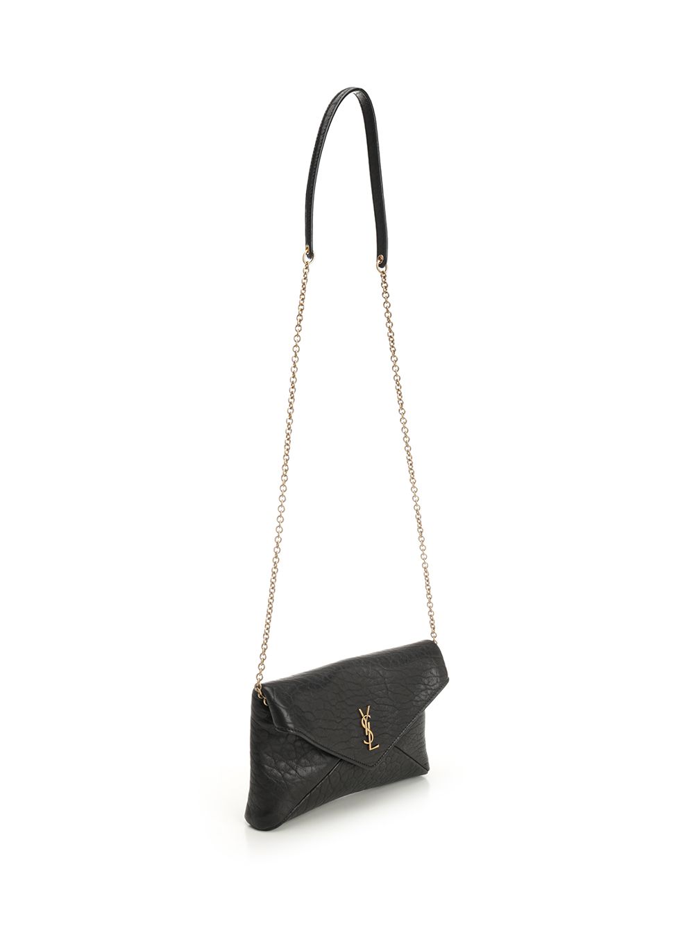 Saint Laurent Cassandre Chain Clutch Clutches - Black | 8cd59686503da363066237a7182f2e70344570f2