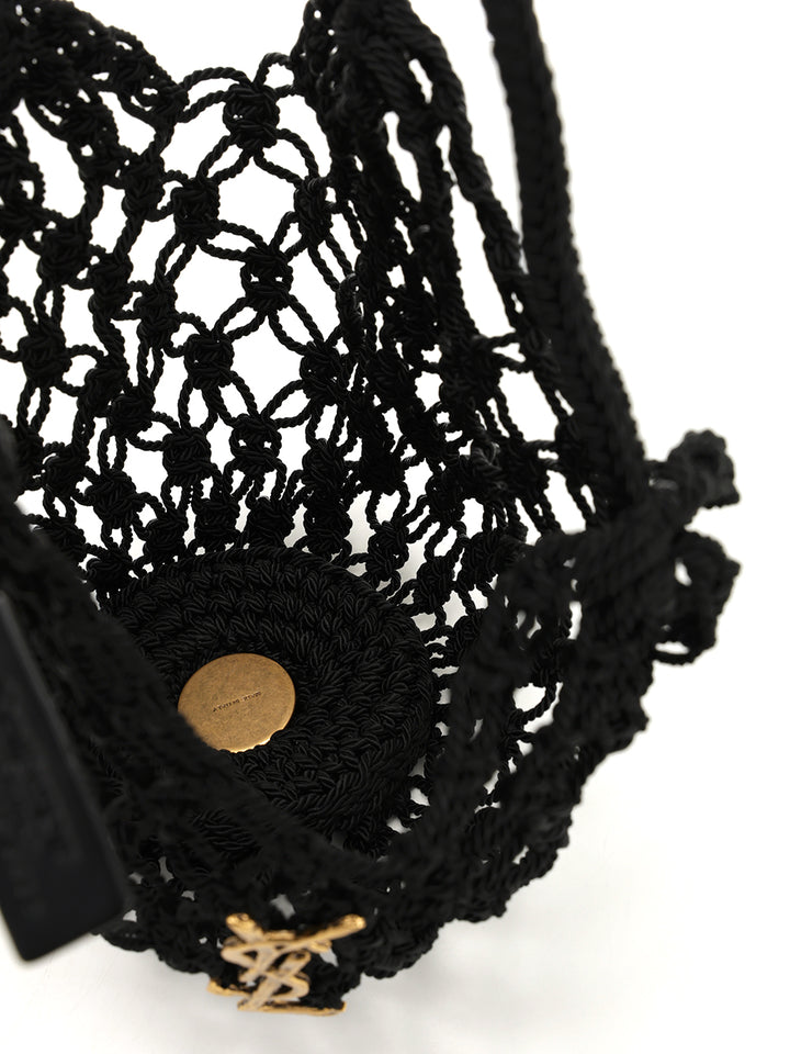 Saint Laurent Crochet Hobo Bag Shoulder Bags - Black | aa6bb68d6286d4c0a80ae6bfc78637e6bedd002b