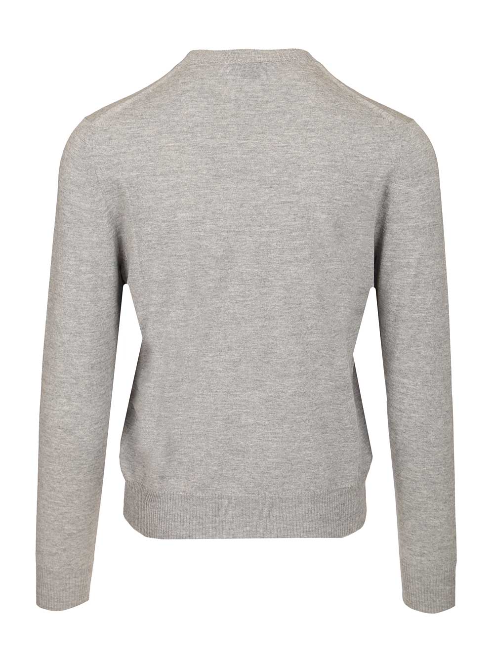 Mcqueen Sweater With Reverse Skull Motif Embroidered Knitwear - Grey | 31e49ea594d3c0ab51bd16bfc9ff8e700b5b8a5a