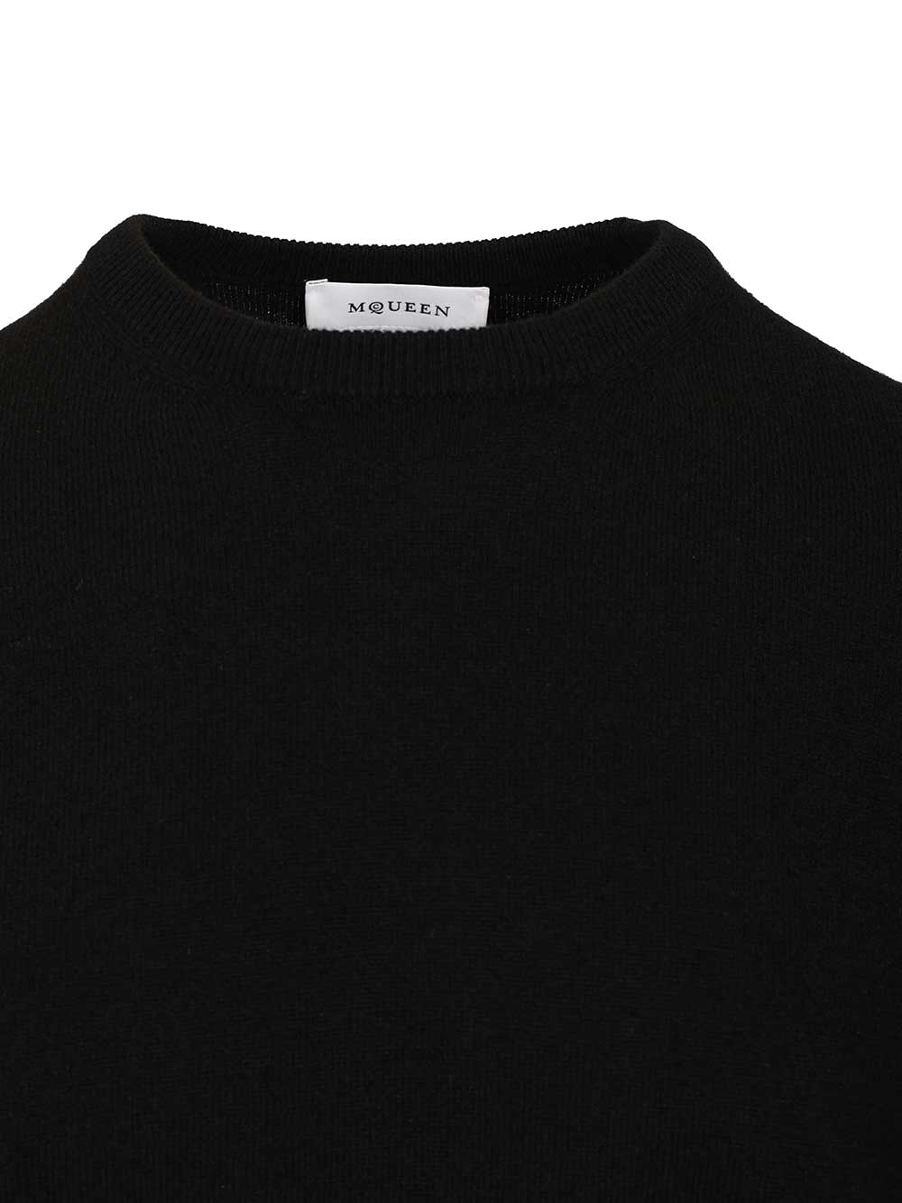Mcqueen Crew Neck Wool Sweater Knitwear - Black | 498c03529d8b449199e3e12c5086083dbffdbb6c
