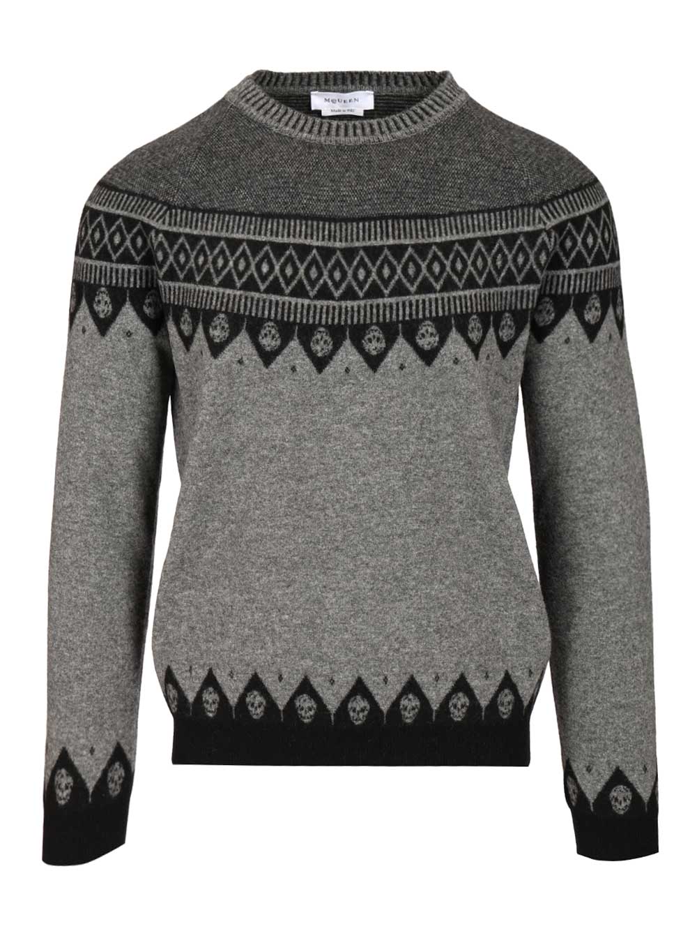 Mcqueen Sweater With Skulls Knitwear - Grey | d0359fba8ce9a527a61acadb0df96a29c5a80b1b