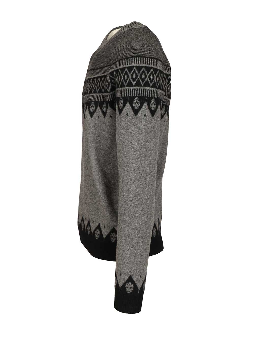 Mcqueen Sweater With Skulls Knitwear - Grey | bd22130983104b104c0fc32878d20abebd4e2922