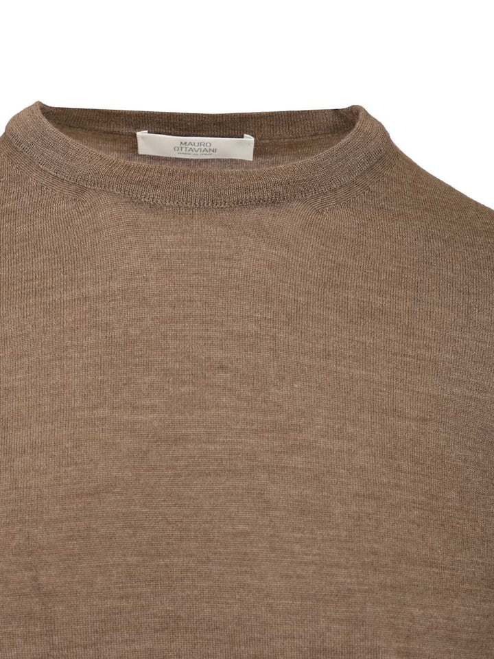 Mauro Ottaviani Crew Neck Sweater Knitwear - Beige | b4e629eae5c49de01503a52408583647a3e8f0bb