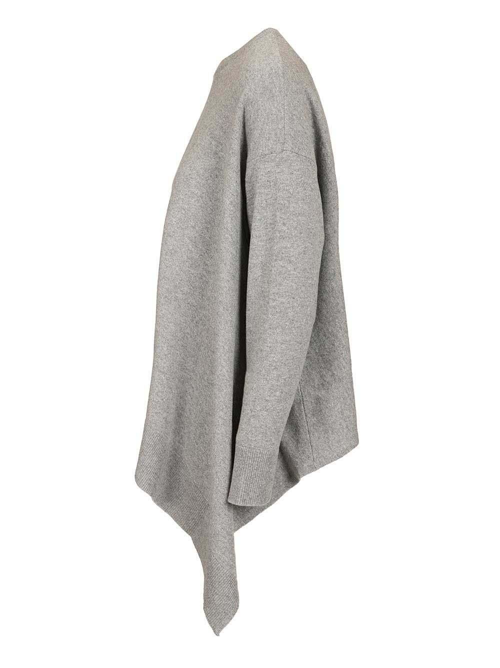 Mcqueen Asymmetrical Cashmere Crew Neck Sweater Knitwear - Grey | af87d30cd99ed6e6dc9b2c842cc21f786233e614