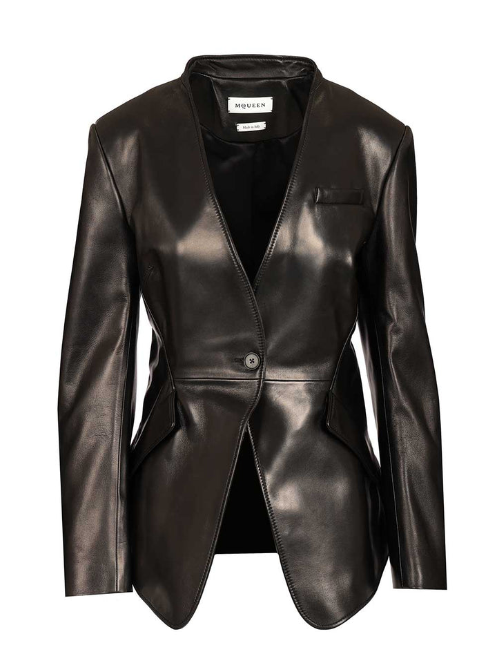 Mcqueen Tailored Leather Jacket Jackets - Black | a2c9d9271cda0968155d242645b98a07a390ccbc