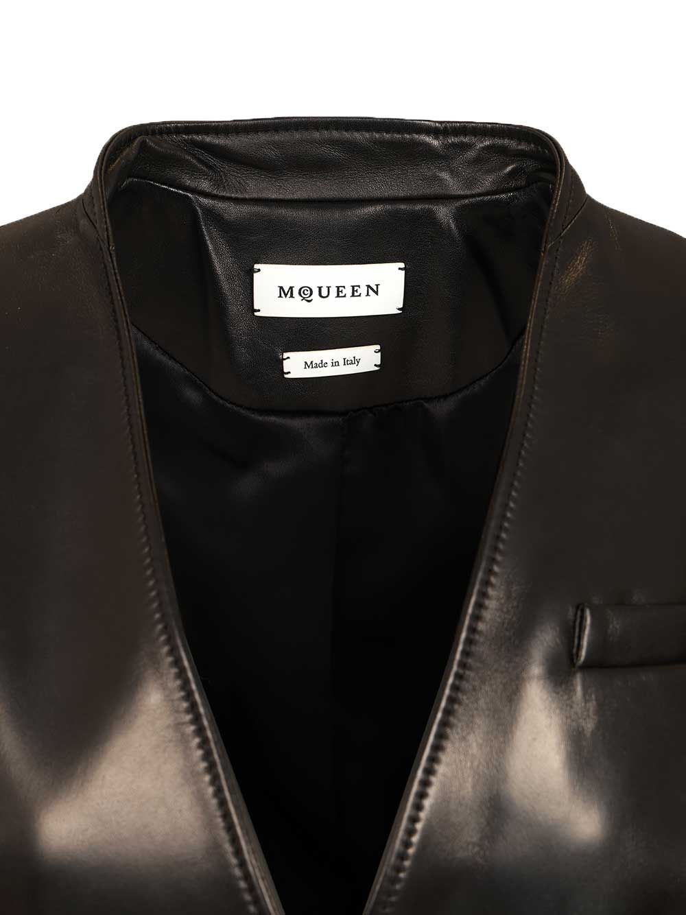Mcqueen Tailored Leather Jacket Jackets - Black | 3c894cae0bba34903f360044926a543218bd3745