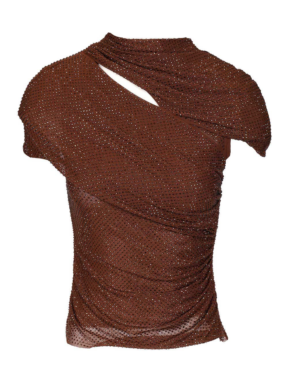 Self-Portrait Rhinestone Knit Top Tops - Brown | fad5dd9710f622955beff7f6c6964a2462403822