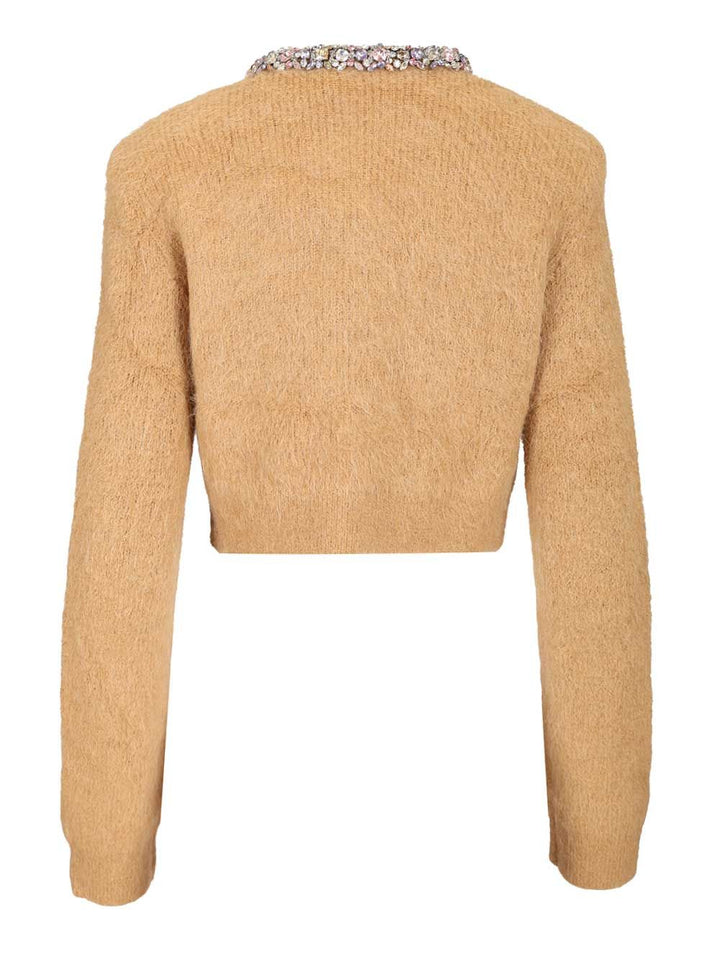 Self-Portrait Alpaca Cardigan Knitwear - Brown | d0457b438a90efb7491c57b46fc65d3e23822cfb