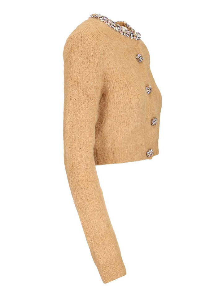 Self-Portrait Alpaca Cardigan Knitwear - Brown | 9090404b281c538c7060483652a92cf0fc7dbb17