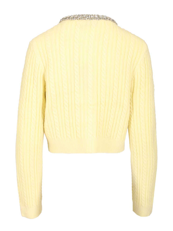Self-Portrait Alpaca Cardigan Knitwear - Yellow | 34e93e341e2422b08e4b2a3ad454874dac0beba1