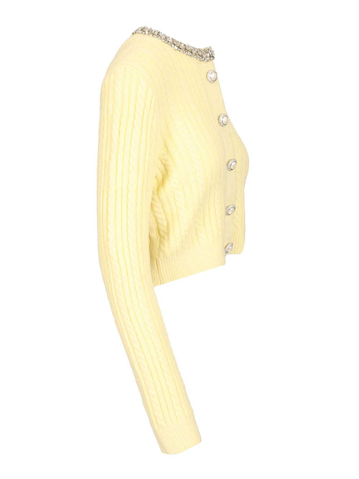 Self-Portrait Alpaca Cardigan Knitwear - Yellow | bf7562bc29f0caac090dc3df92aec5c7eb58c2b8