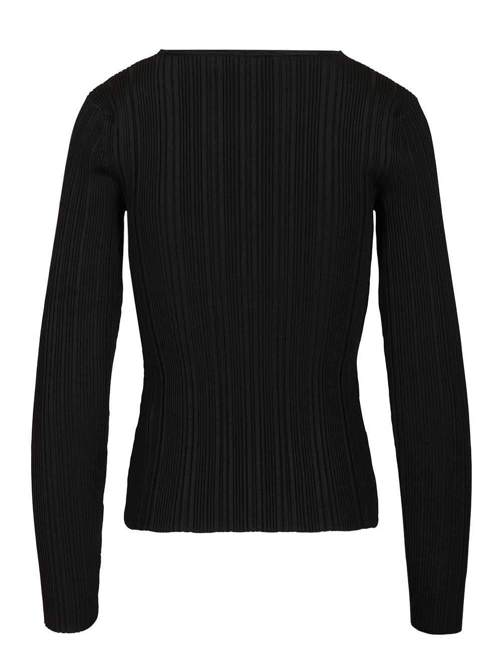 Self-Portrait Knitted Top With Lace Tops - Black | 09077868907ca5fd50dfc799f1fc0aa5b714c4f7