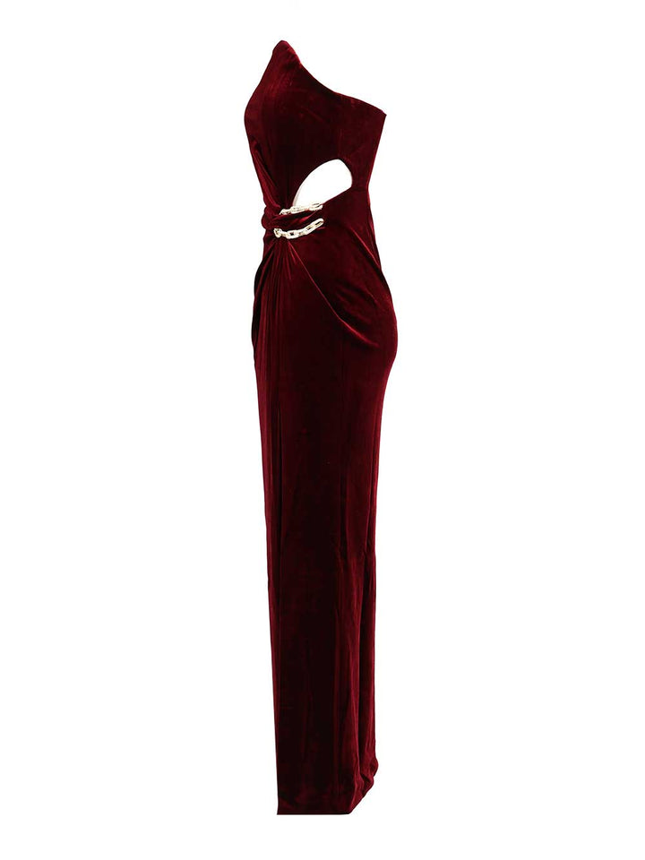 Self-Portrait Bandeau Maxi Dress Dresses - Bordeaux | 38fa92ac5d36e9cdc498c50afd0a5ba9d2332d42