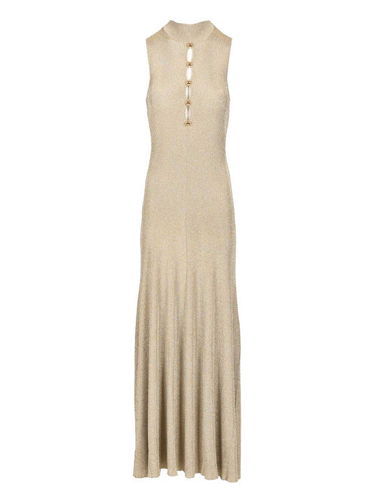 Long Knitted Dress Dresses Gold