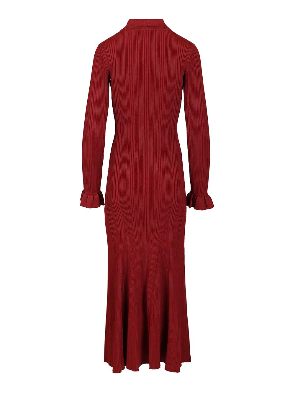 Self-Portrait Ribbed Knit Midi Dress Dresses - Bordeaux | ff32c935e8e8cdedb0a7034d1569fe46002d7642