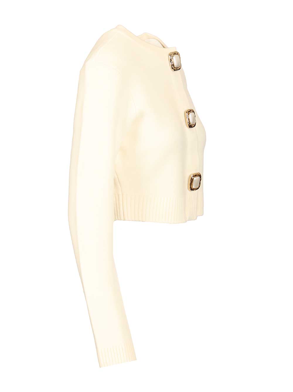 Self-Portrait Wool Cardigan Knitwear - White | 1cc845335460fe83713bda32618f9e66aceb7f12