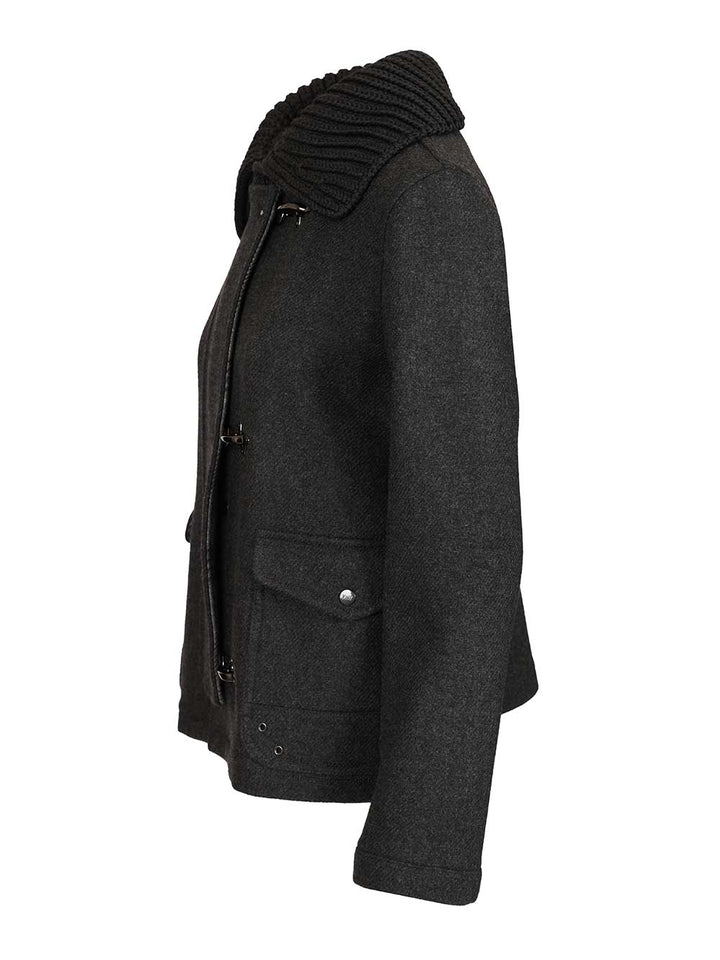 Fay 3-Hook Wool Jacket Coats - Grey | 7ba51cd060fa3e1df7e18c0f1b33d0b8b793e9e3