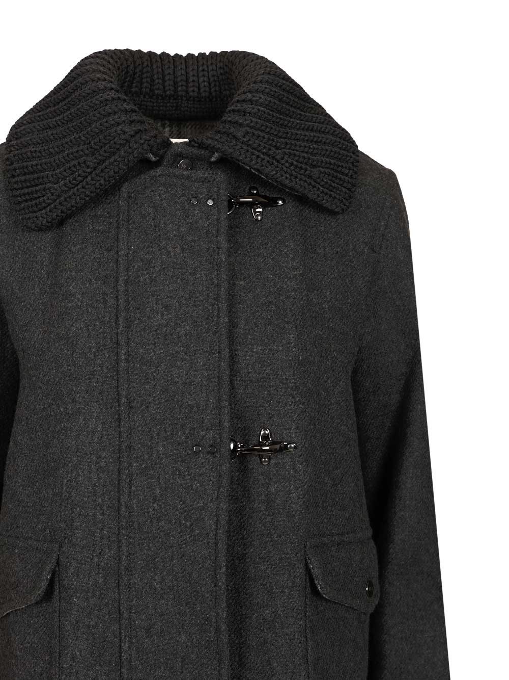 Fay 3-Hook Wool Jacket Coats - Grey | bab55f7ecd0f5f1b3e9ebfa8a1973bbfd532fb47