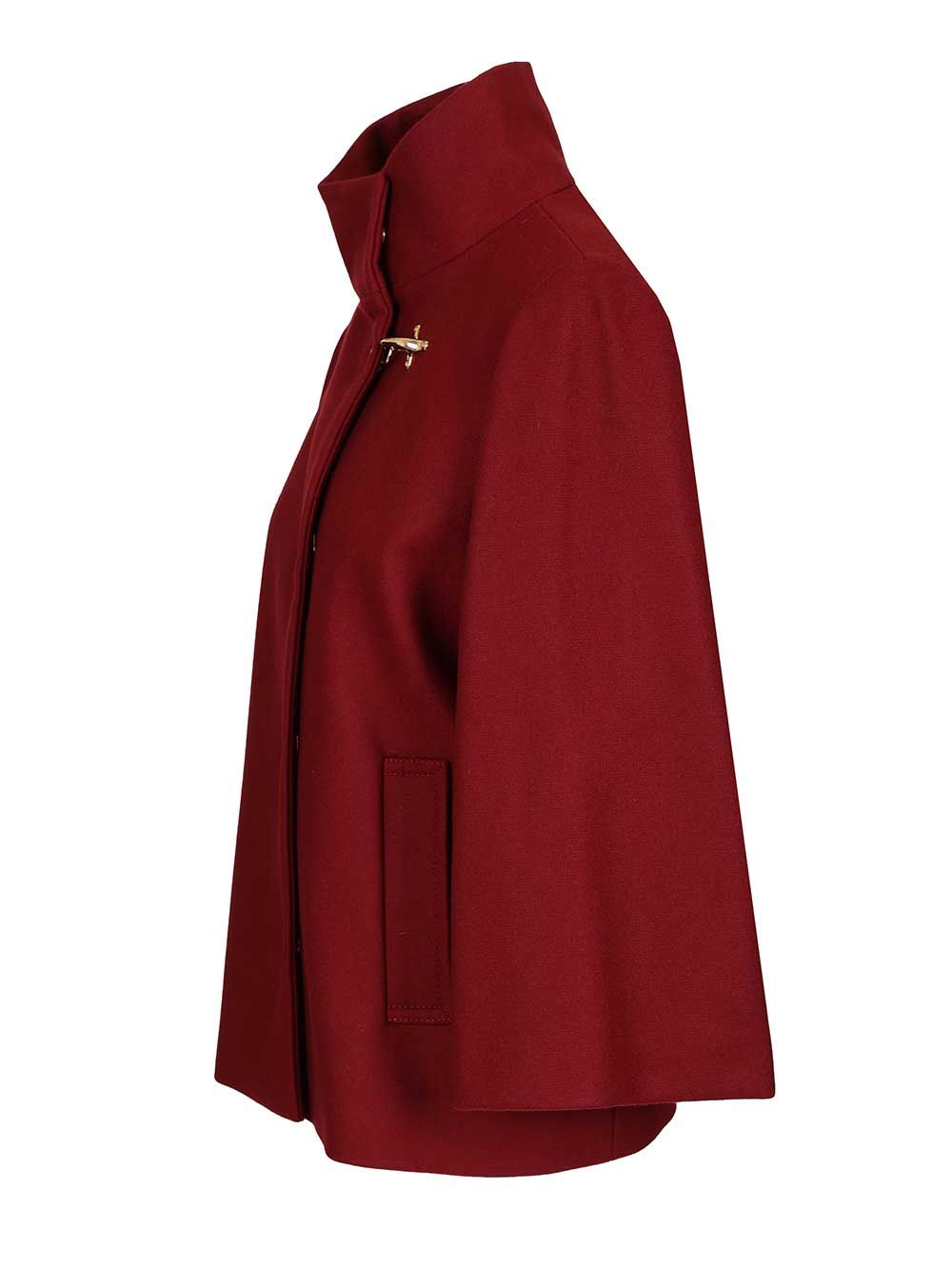 Fay Wool Cape Coats - Red | 67db7493513871919fdf99c70929c1486d45e509