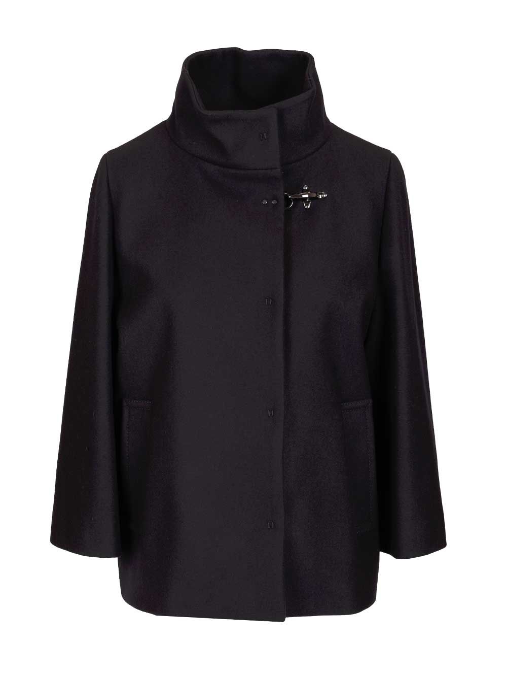 Fay Wool Cape Coats - Blue | 38ba4a122b1f2105bbdef8762c4570329097d15c