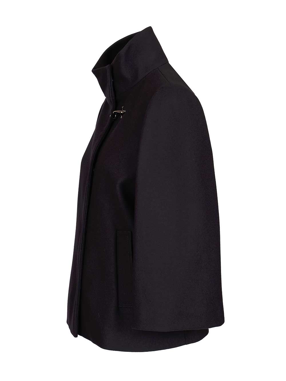 Fay Wool Cape Coats - Blue | 37382803bda7488108b74493bed7d7ed6af48d1b