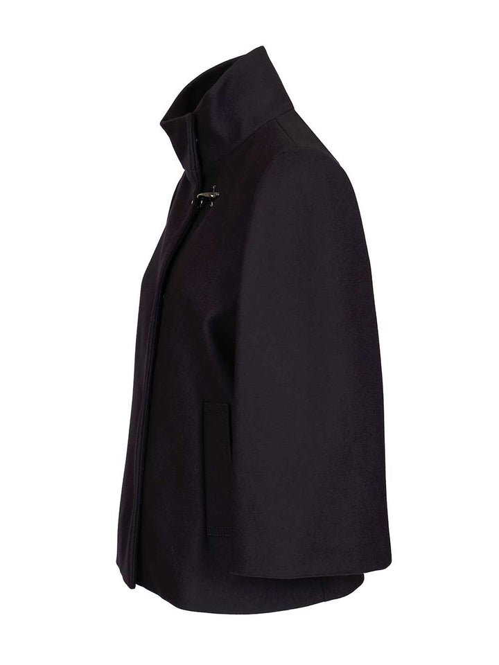 Fay Wool Cape Coats - Blue | e359d9f2e9310954fa50844e8bb806148ebffc29
