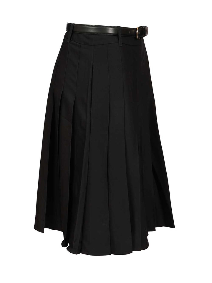 Self-Portrait Pleated Twill Midi Skirt Skirts - Black | a4a7a557d18719816aed5f4c3fe914ae3288cdfa
