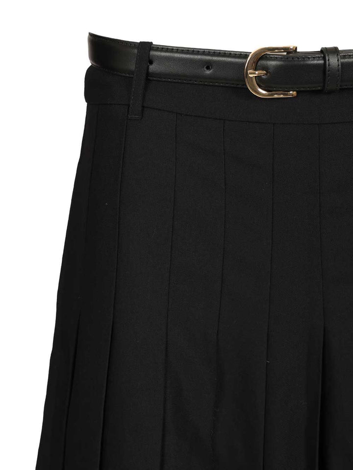 Self-Portrait Pleated Twill Midi Skirt Skirts - Black | 44cb21c5755bdeac06f2f1c40b15f1f78a1e3a6c