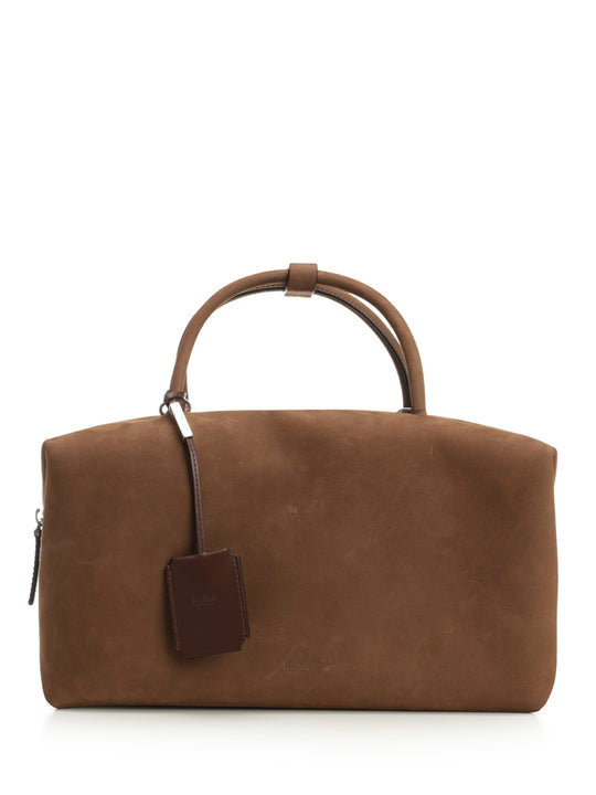 Large Nubuck Leather Satchel Bag Handbags Brown