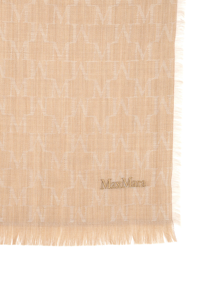 Max Mara Monogram Wool Stole Scarves And Foulards - Beige | 4b595614b17a010b5835f7cd32d6eb591759defe