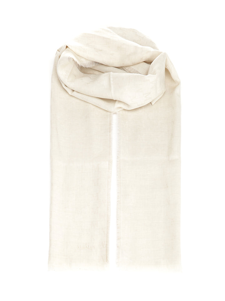 Max Mara Monogram Wool Stole Scarves And Foulards - White | 8183ed0282aa47a621a0989ae4b9016450a5772d