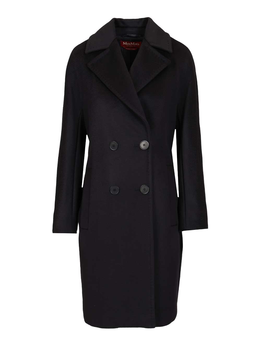 Max Mara Studio Double-Breasted Coat Coats - Blue | 7b21d015820111cafe21a199f05944abeb060c2b