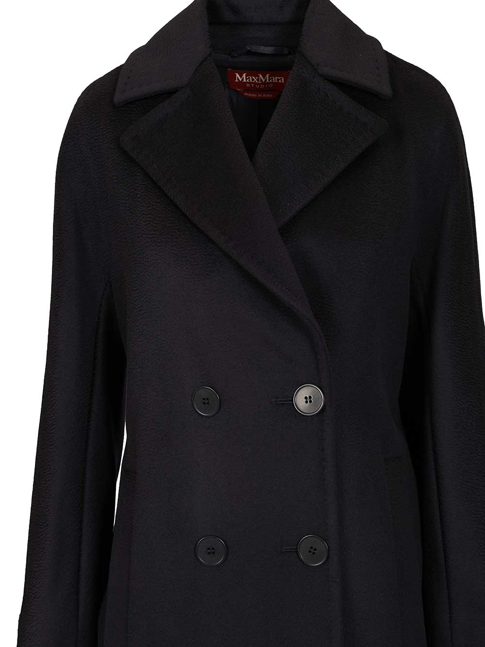 Max Mara Studio Double-Breasted Coat Coats - Blue | e154be69039e01a981d444456cfa908bd4af59f2