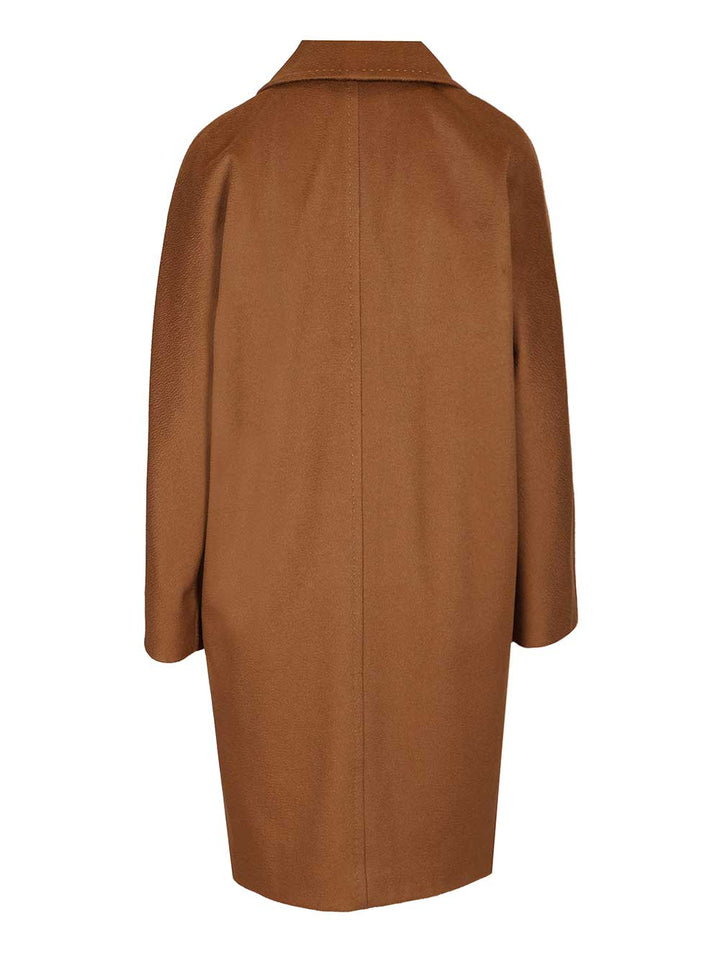 Max Mara Studio Double-Breasted Coat Coats - Brown | 1b17fa7f15b4a24faa98664734495b2fc547f6bd