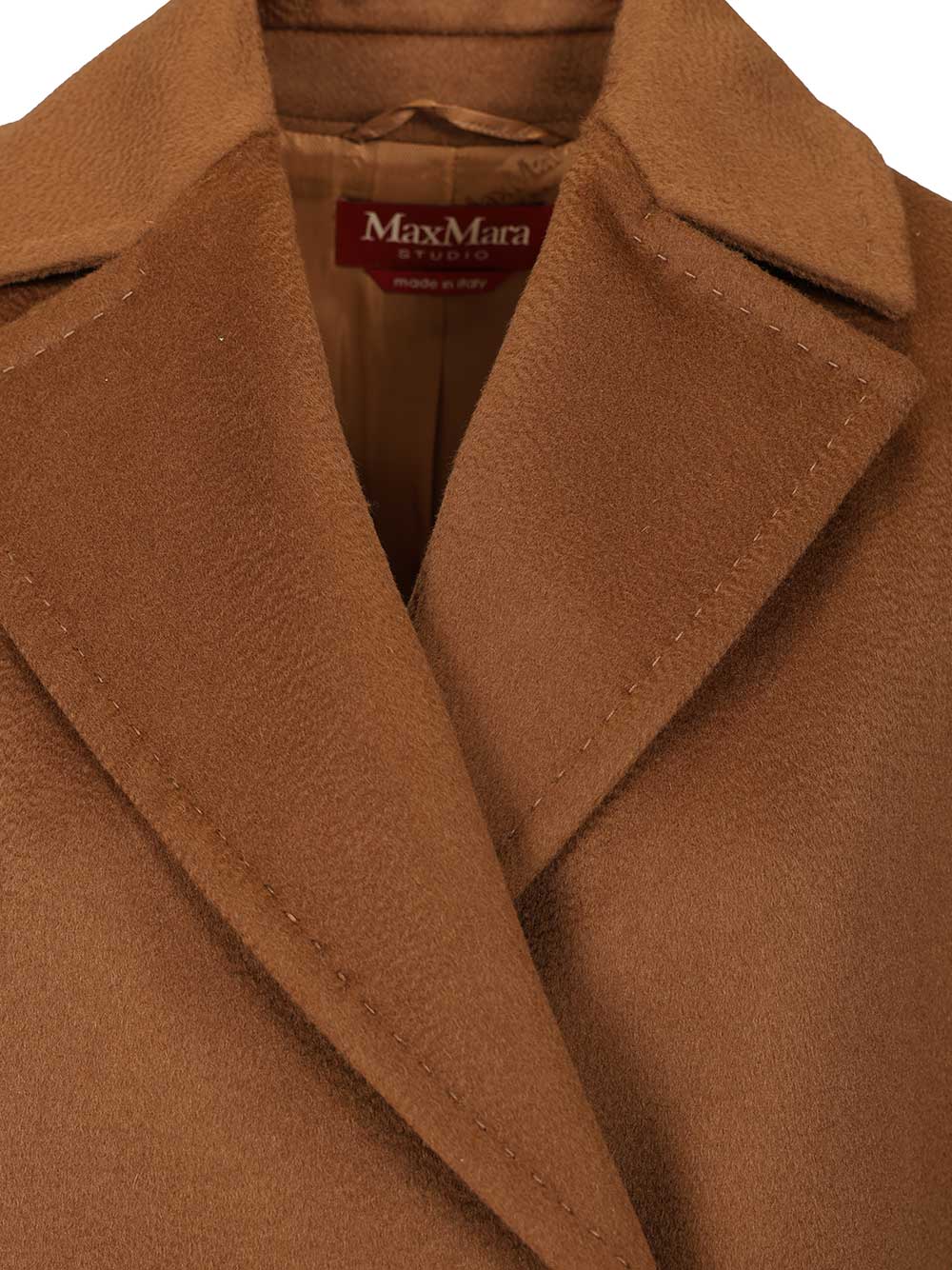 Max Mara Studio Double-Breasted Coat Coats - Brown | 0ea4983dacafcd9b4315e269da845249c050d498