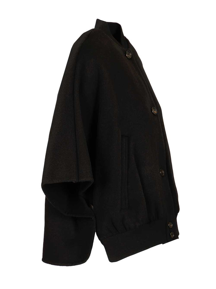 Max Mara Lightweight Cashmere Cape Jackets - Black | 8d06200577f28dc6c4f37ec6b6a2dd002aa1a7d8