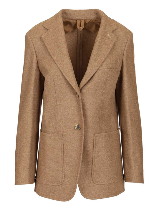 Single-Breasted Blazer Jackets Brown