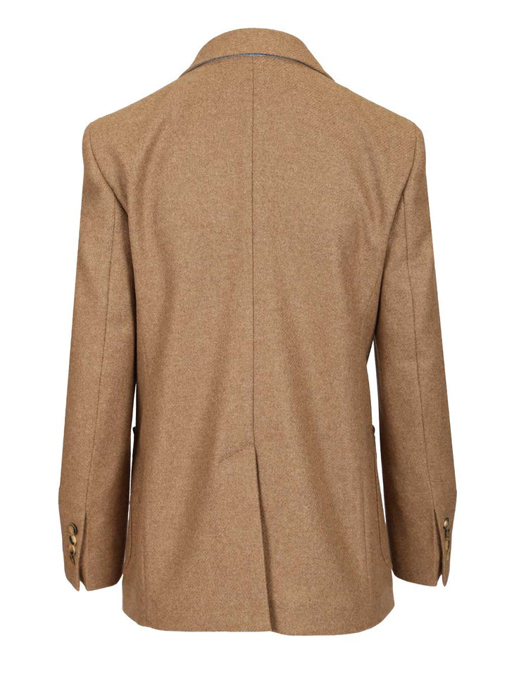 Max Mara Single-Breasted Blazer Jackets - Brown | 668450a3031c1e8b0d7e51b1afd825e8f0a1e12c