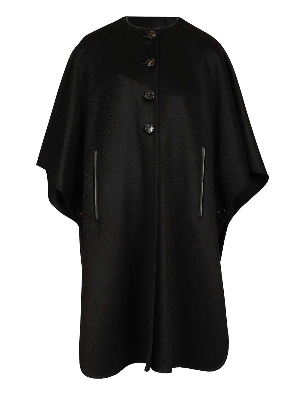 Max Mara Long Cape Jackets - Black | 2b04b0def5e6d6997ea18fe12cedd695d9770827