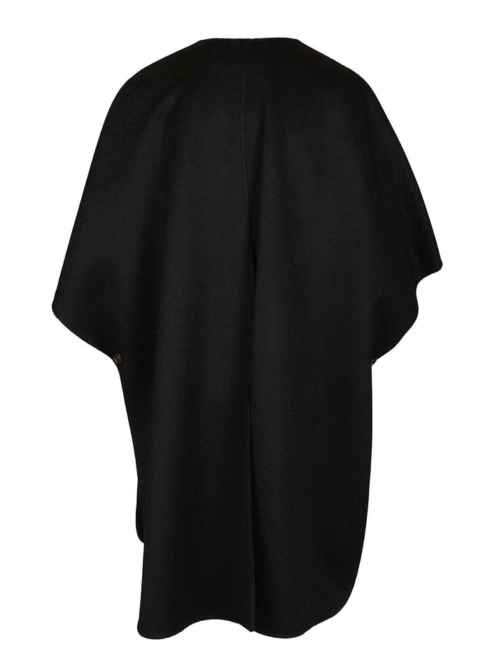 Max Mara Long Cape Jackets - Black | 7a67e4f403f16933090f8edae0b74ffcd6fc4353