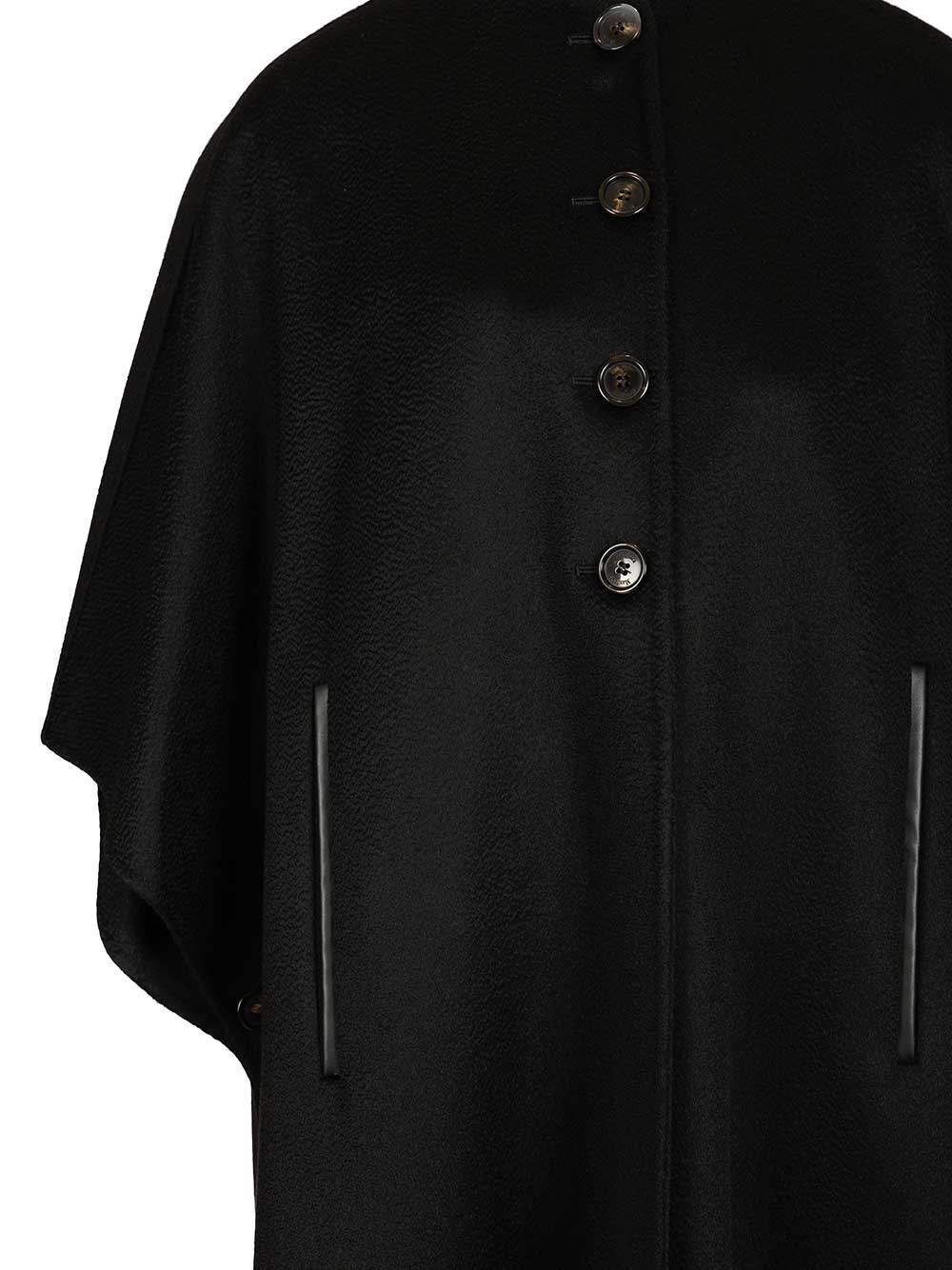 Max Mara Long Cape Jackets - Black | 47cdabf46f2b96ae21decbc08a890569d14abb0f