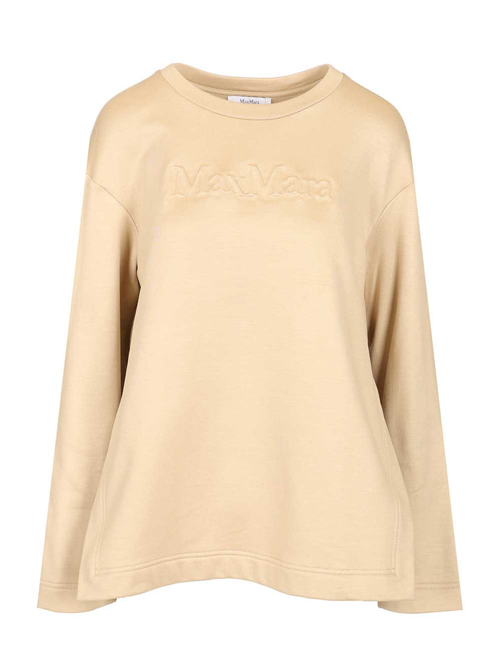 Max Mara Cotton Silk Sweatshirt Sweatshirts - Beige | 415ce52c28a4ab40fb34a9790a03ac762cbb18cb