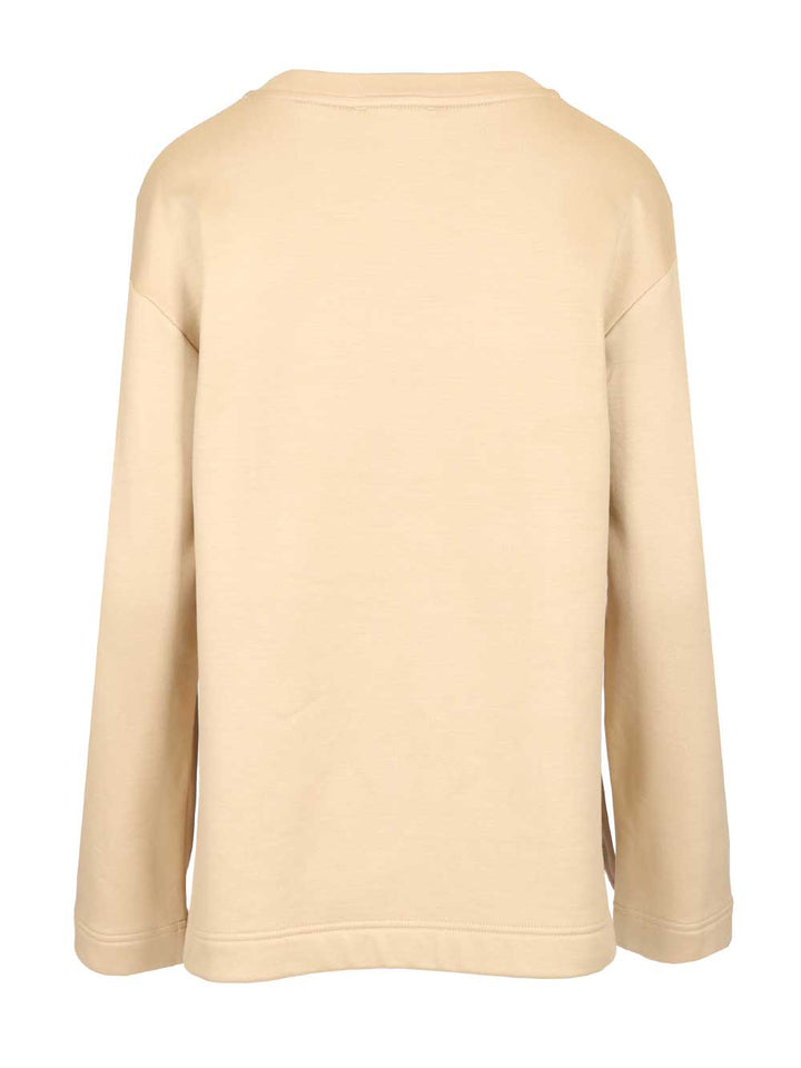 Max Mara Cotton Silk Sweatshirt Sweatshirts - Beige | 7a383d4705abad04a898bcbfe214c3664d33d000